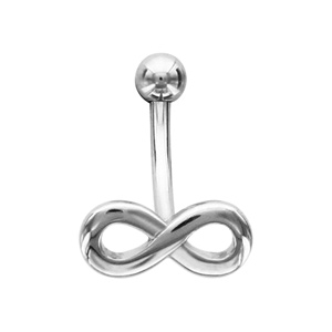 Piercing d\'arcade en acier symbole infini - Vue 1