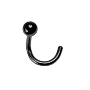 Piercing de nez acier 316L boule PVD noir reservé à un piercing cicatrisé (les 10 pièces) - Vue 1