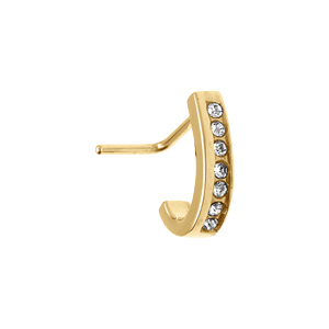 Piercing de nez en acier acier doré barrette d\'oxydes blancs - Vue 1