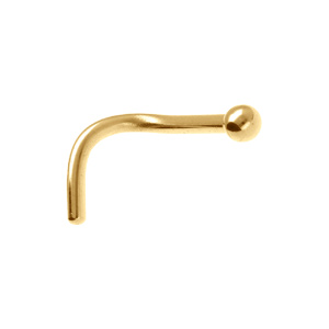 Piercing de nez en acier doré - Vue 1