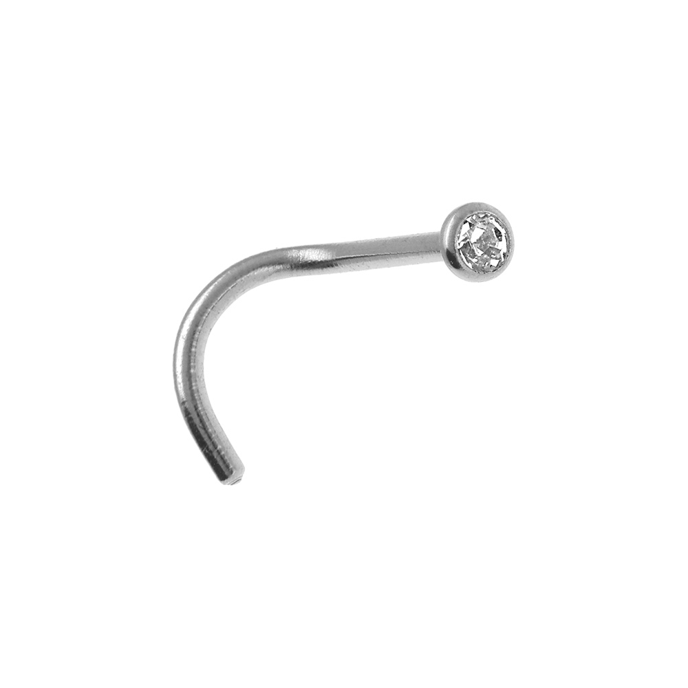 Piercing de nez en acier oxyde blanc clos - Vue 1