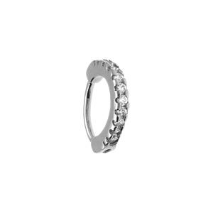 Piercing de nez en acier oxydes blancs retenus par rail - Vue 1