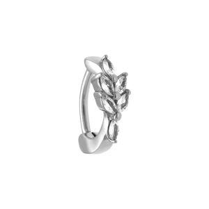 Piercing de nombril en acier feuillage - Vue 1