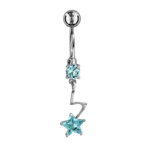 Piercing nombril étoile bleu - Vue 1