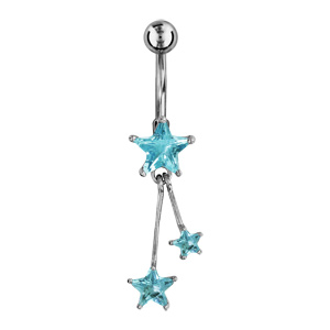 Piercing nombril étoile bleu - Vue 1