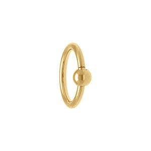 Piercing oreille en acier doré anneau avec boule Hélix, Tragus, Daith, Rook - Vue 1