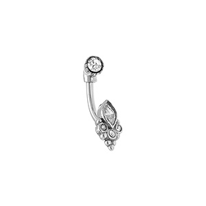 Piercing oreille en acier rook et arcade oxyde blanc - Vue 1