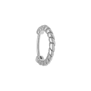 Piercing oreille en acier torsade Hélix, Tragus, Daith, Rook - Vue 1