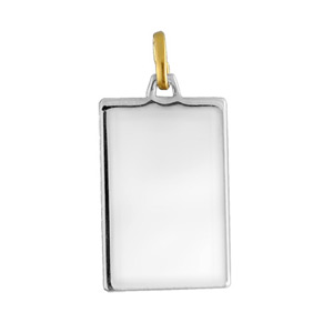 Plaque acier et or rectangulaire 21x14mm - Vue 1