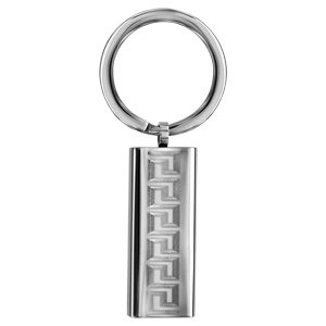 Porte clef acier rectangulaire motif grec - Vue 1