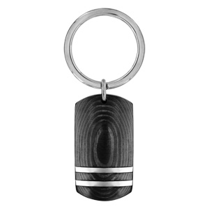 Porte clef en acier et carbone - Vue 1