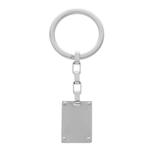 Porte-clé en métal avec plaque en satin et ruban de