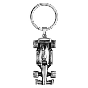 Porte clef en acier voiture de course - Vue 1