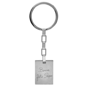 Porte-clef acier plaque GI grav� Bonne f�te Papa