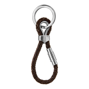 Porte-clef charms fermoir aimant et visse cuir marron - Vue 1