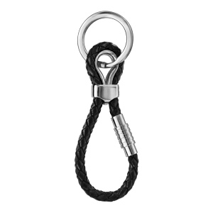 Porte-clef charms fermoir aimant et visse cuir noir - Vue 1