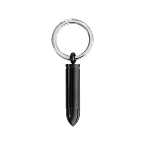 Porte-clef en acier balle PVD noir vissée ouvrable pour secret - Vue 1