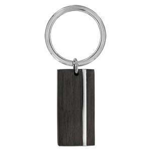 Porte-clef en acier et carbone rectangulaire - Vue 1