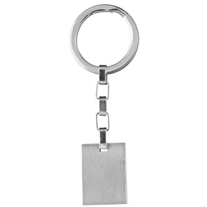 Porte-clef en acier plaque G.I.rectangulaire - Vue 1