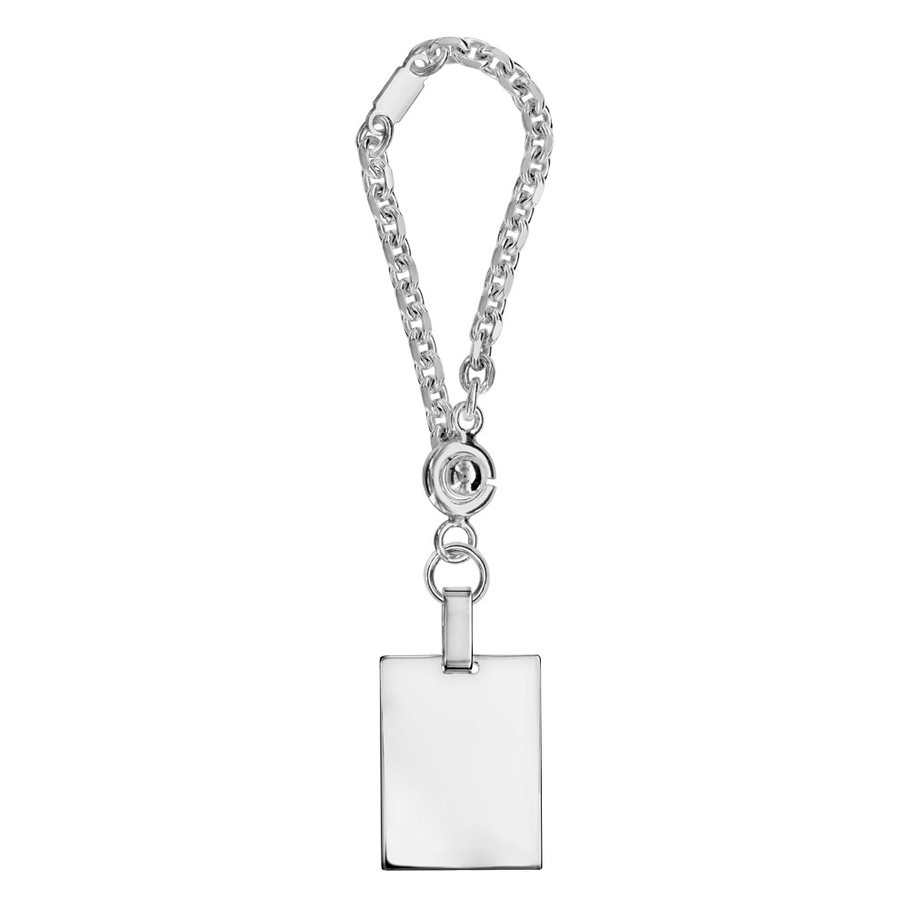 Porte-clef en argent avec plaque G.I. dimensions 19m X 25mm - Vue 1