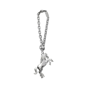 Porte-clef en argent cheval cabré - Vue 1