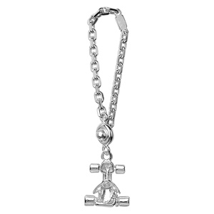 Porte-clef en argent karting - Vue 1