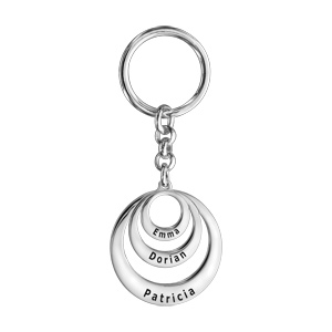 Système Porte-Clefs Argent Massif - Type anneau + chaîne