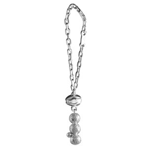 Porte-clef en argent rhodié boules de pétanque - Vue 1
