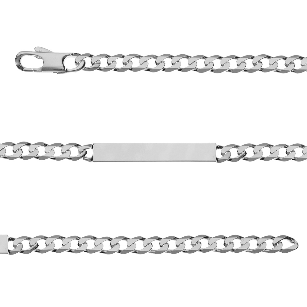 Gourmette en argent maille Hawaï largeur 5mm et longueur 18cm