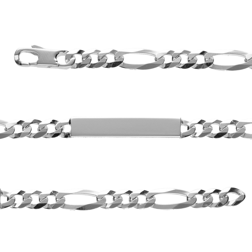 Gourmette en argent maille Hawaï 1+3 largeur 6mm et longueur 18cm Gourmette en argent maille Hawaï 1+3 largeur 6mm et longueur 18cm