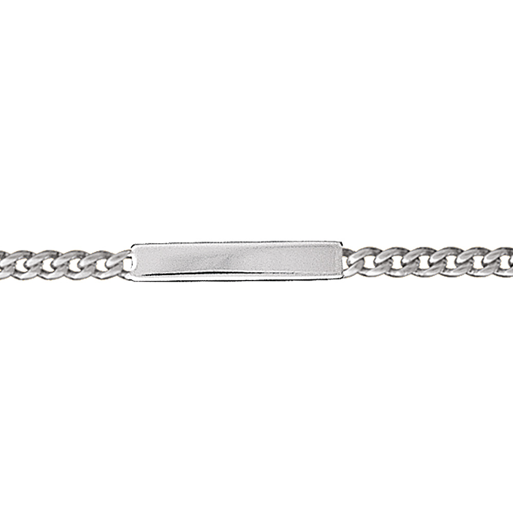 Gourmette pour enfant en argent maille serrée largeur 3mm et longueur 14cm + 2cm de rallonge