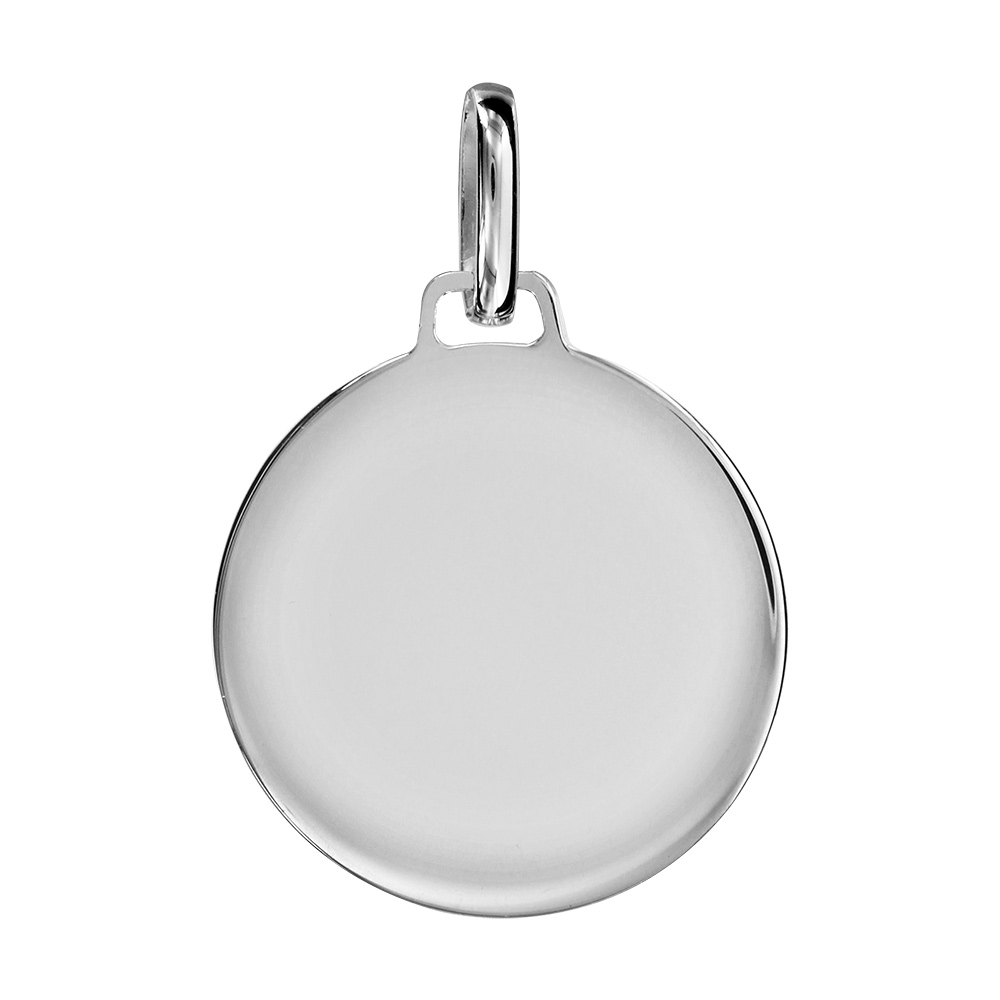 Pendentif en argent médaille à graver grand modèle - plaque prestige