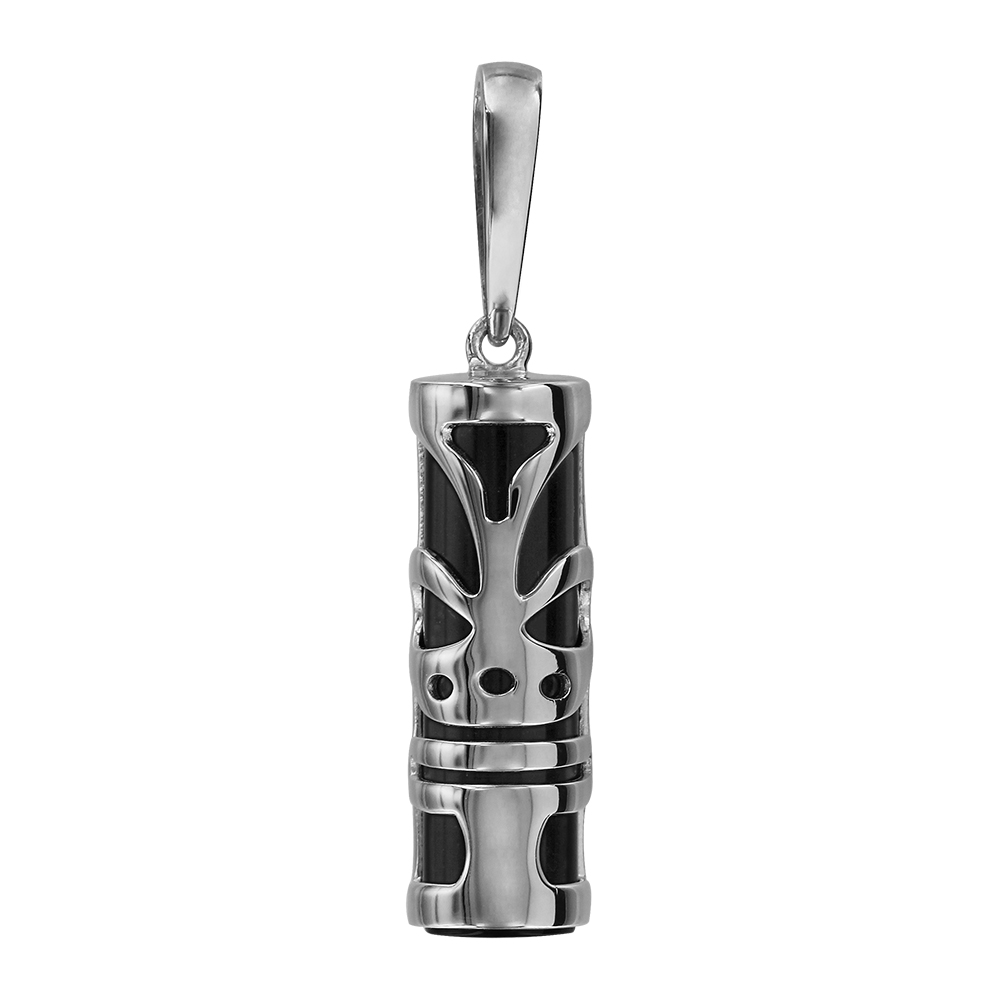 Pendentif en argent Tiki avec motif tribal symbole Chance