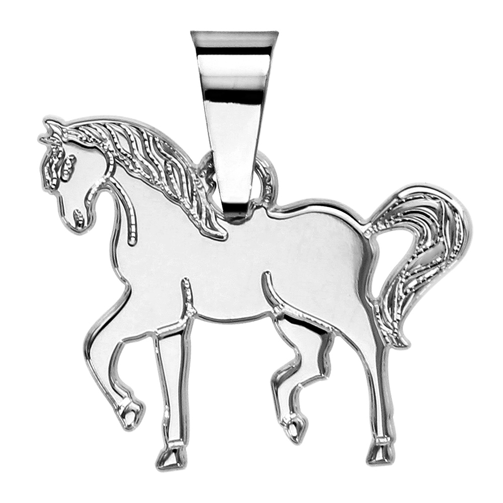 Pendentif en argent cheval
