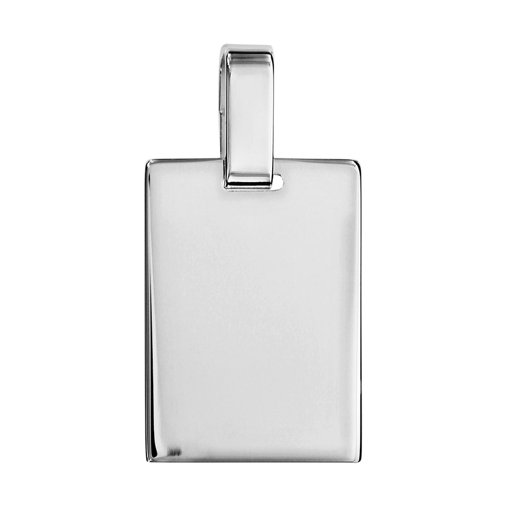 Pendentif en argent plaque G.I. rectangulaire à graver - dimensions 15mm X 20mm - plaque prestige