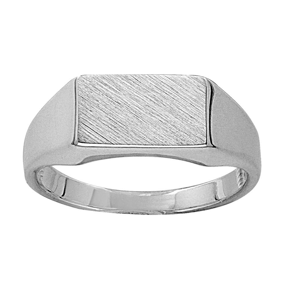 Chevalière en argent plateau rectangulaire 6mm X 11mm