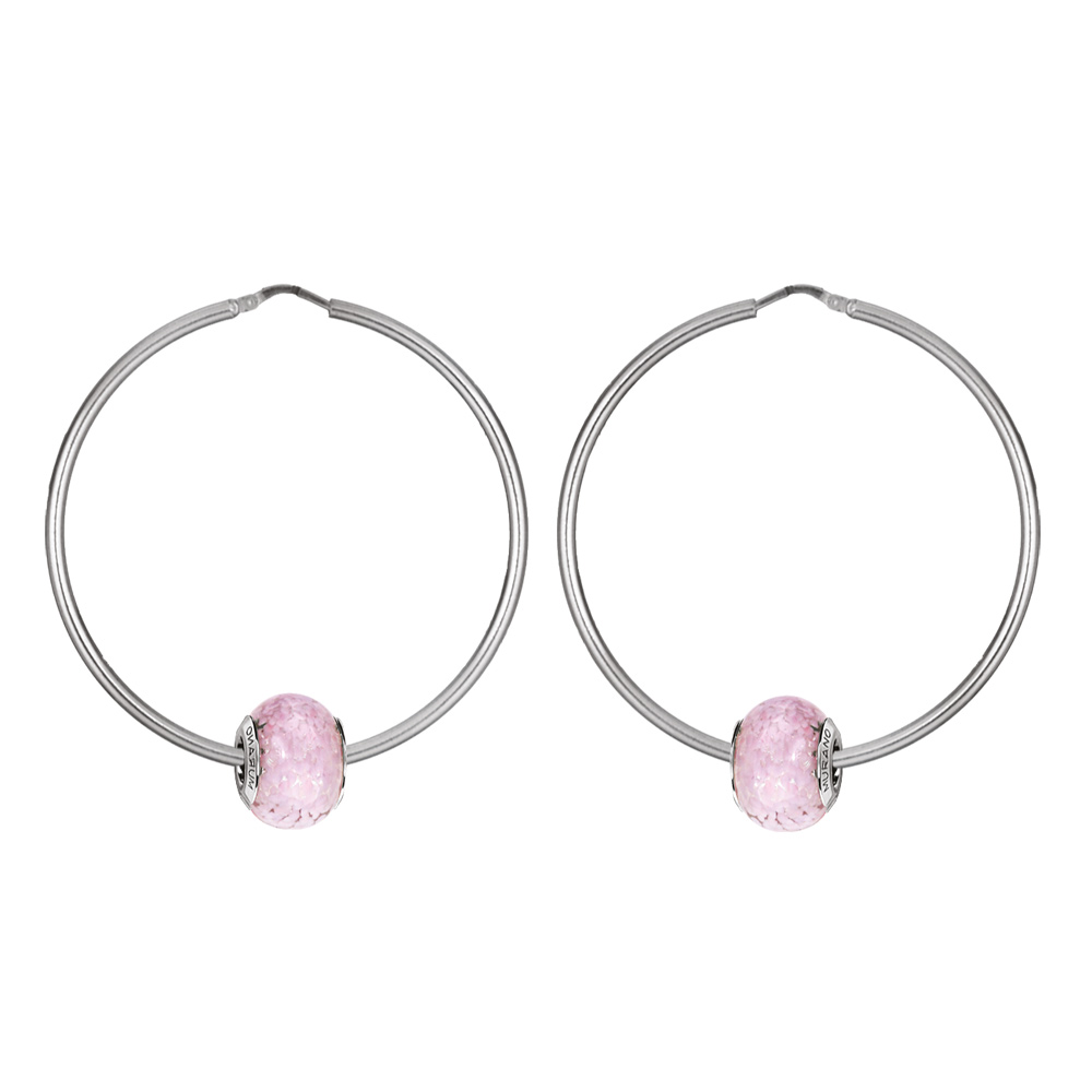 Créoles Charms création rose délicatesse