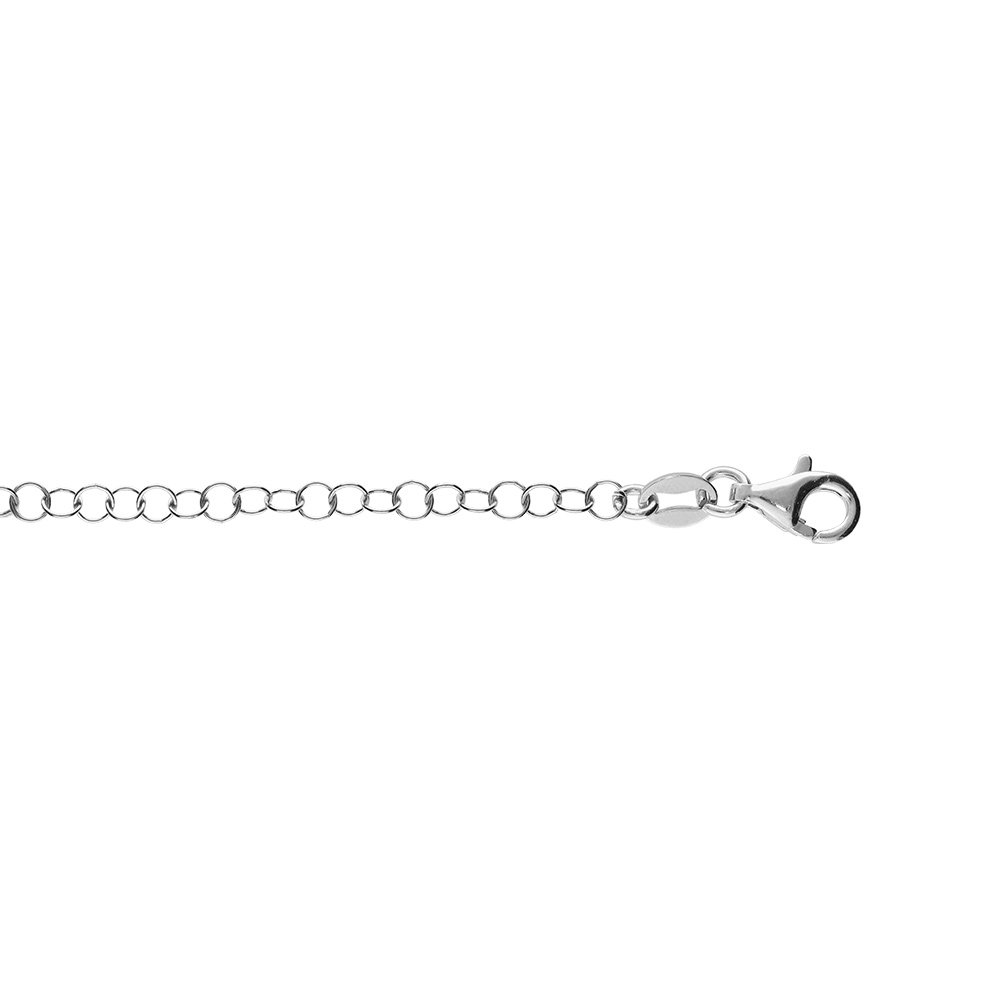 Bracelet en argent rhodié chaîne maille Jaseron longueur 18cm réglable