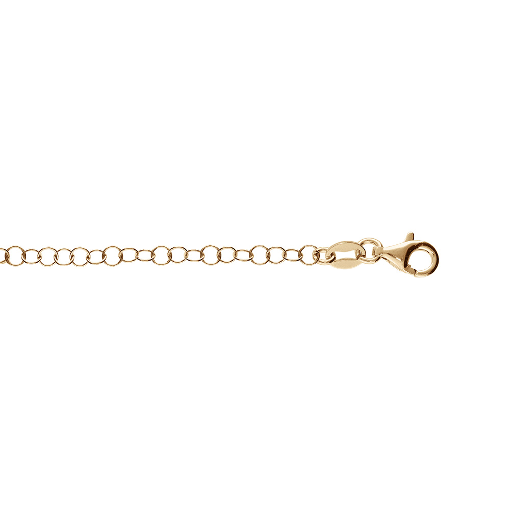 Bracelet en argent et dorure jaune chaîne maille Jaseron longueur 18cm réglable