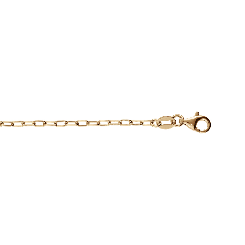 Bracelet en argent et dorure jaune maille rectangulaire longueur 16+3cm