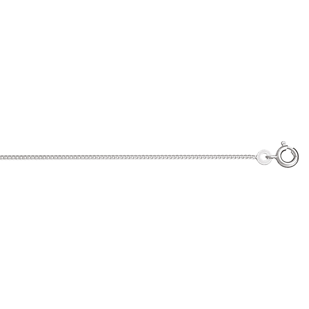 Chaîne en argent rhodié maille serrée largeur 1,8mm et longueur 50cm