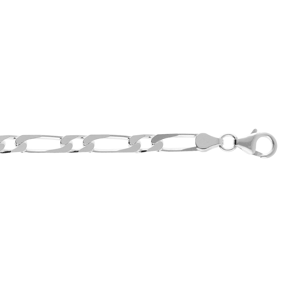 Bracelet en argent chaîne maille figaro 1+1 largeur 4mm et longueur 18cm