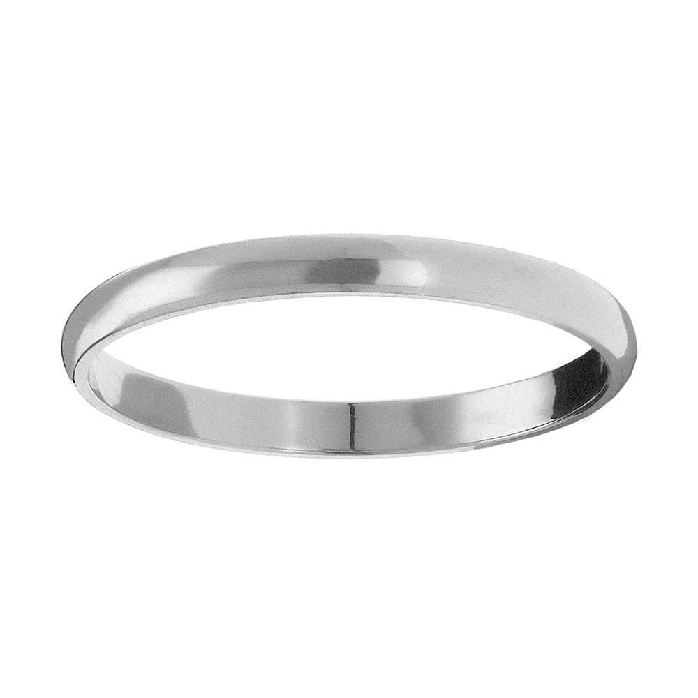 Alliance demi-jonc en argent rhodié 2mm
