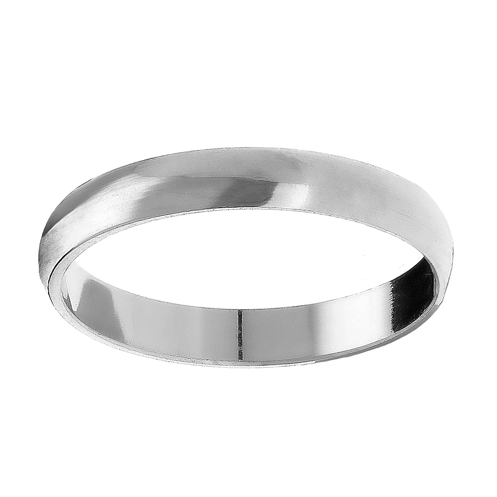 Alliance demi-jonc en argent rhodié 3mm