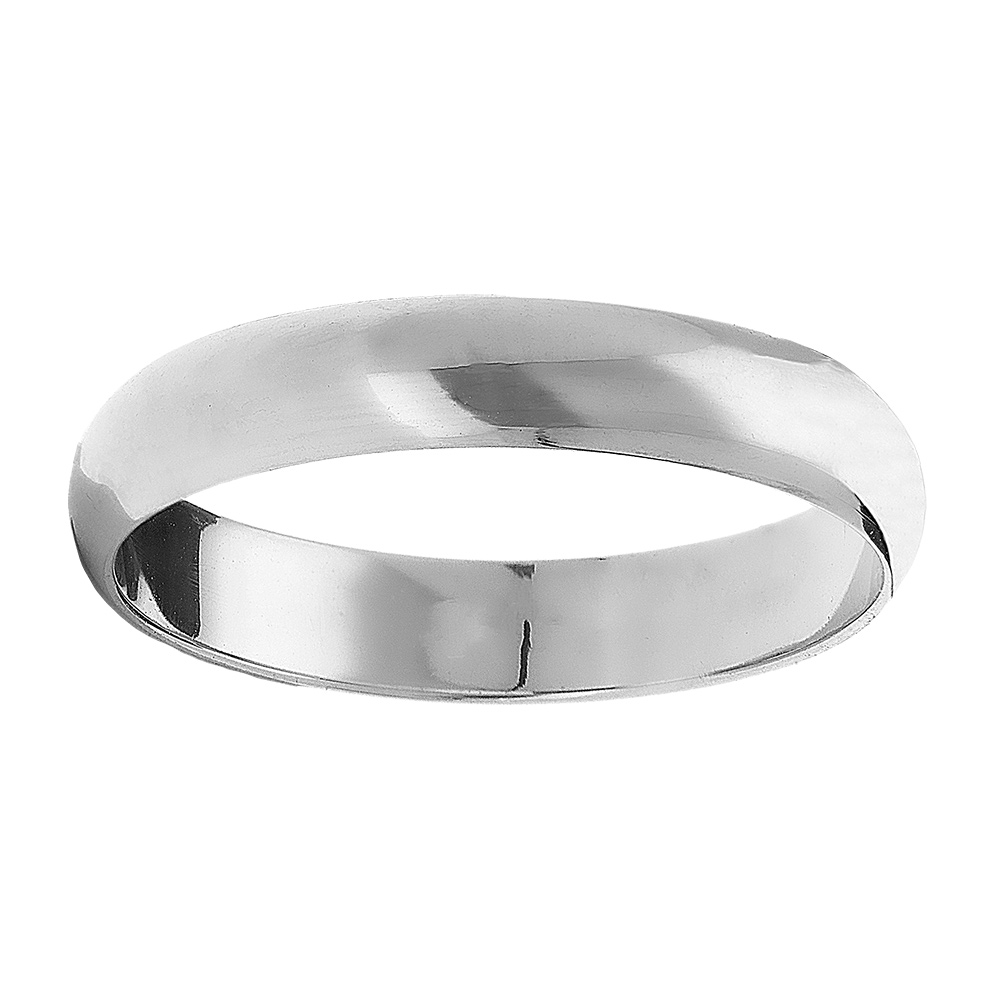 Alliance demi-jonc en argent rhodié 4mm