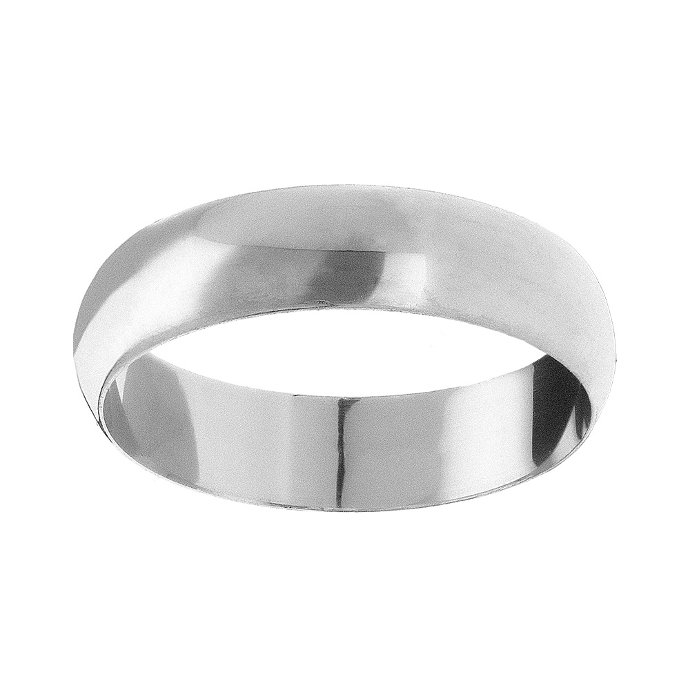 Alliance demi-jonc en argent rhodié 5mm
