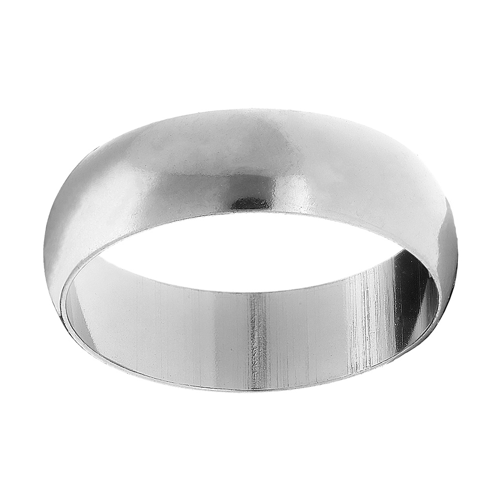 Alliance demi-jonc en argent rhodié 6mm