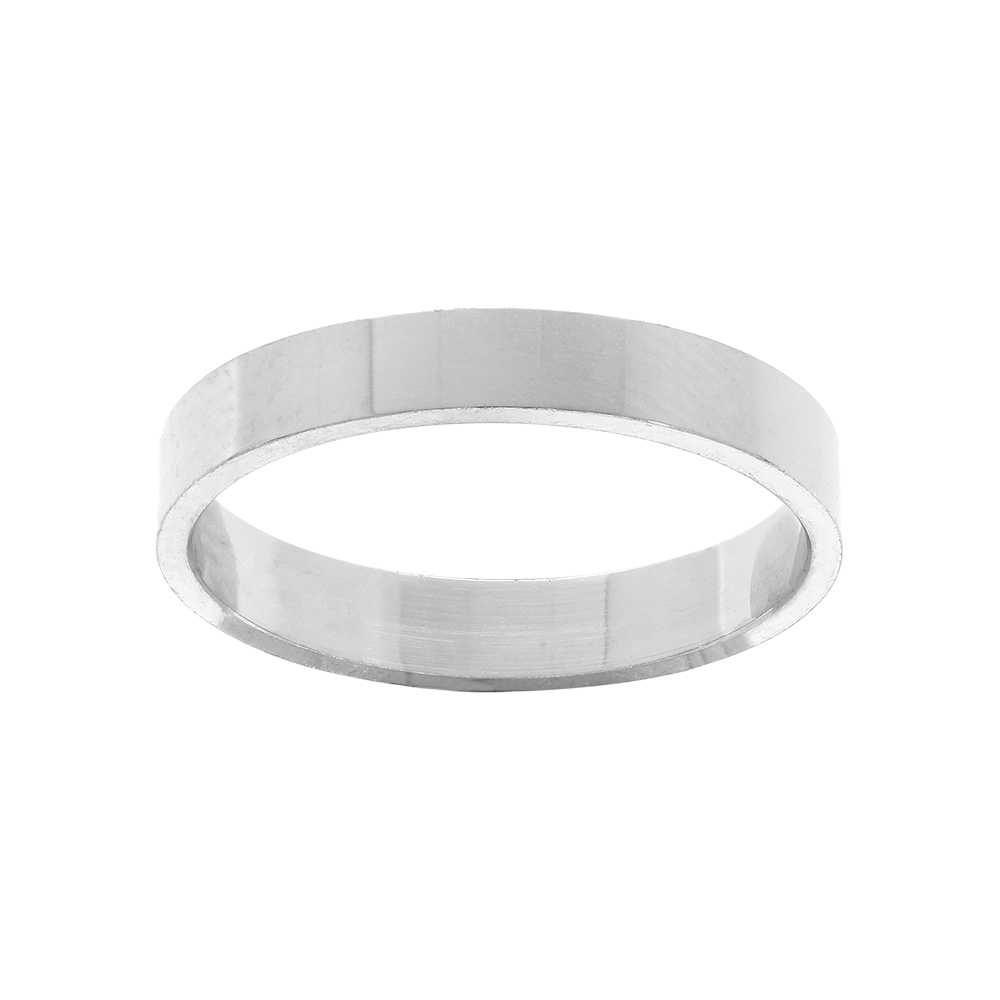 Alliance ruban en argent rhodié 3mm
