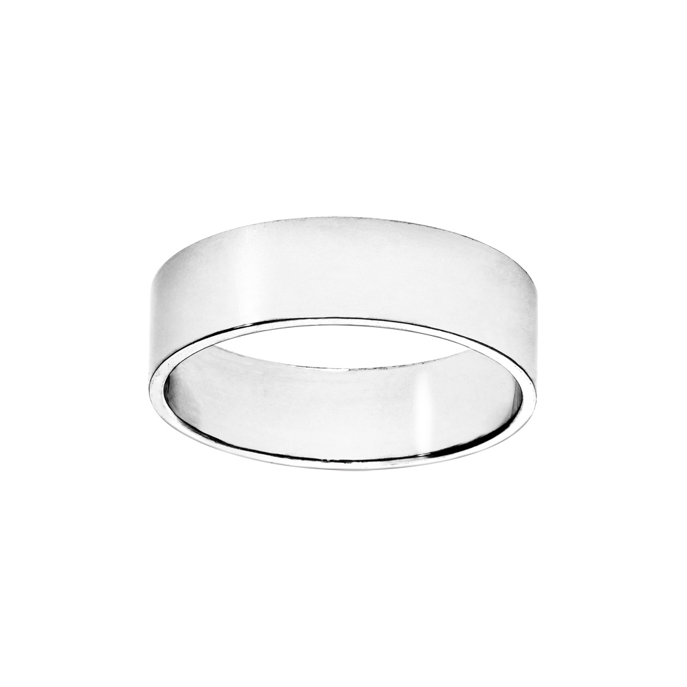 Alliance ruban en argent 6mm