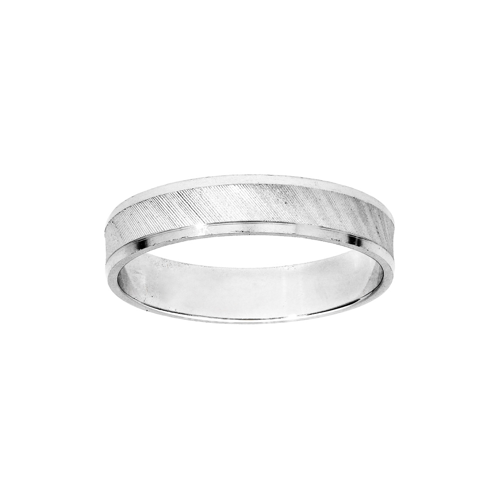 Alliance en argent rhodié satinée largeur 4mm